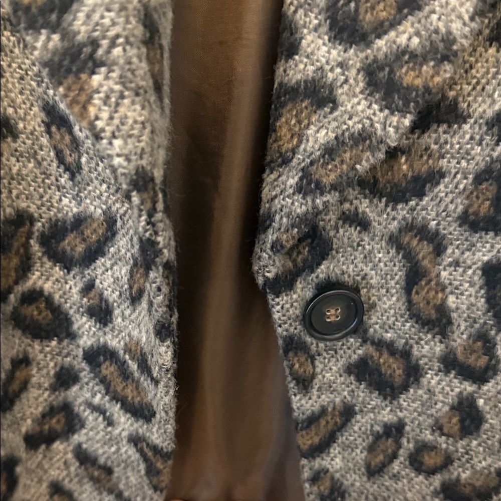 LOFT Animal Print Blazer - Black and Brown - Picture 4 of 6